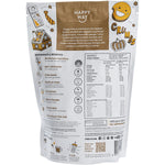Back of 500g Happy Way Caramel Biscuit Whey Protein pouch showing nutritional facts, ingredients, and directions.