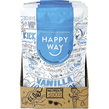 Happy Way Whey Protein Powder Vanilla 60g (Pack of 6) Payless 4 Organics