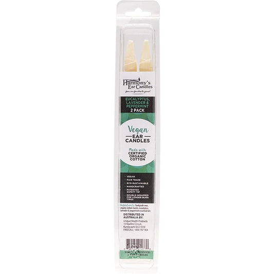 Harmony's Ear Candles Vegan Ear Candles Eucalyptus, Lavender & Peppermint 2 Pack Payless 4 Organics