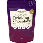 112g pouch of Hemp Foods Australia Beauty Sleep Time drinking chocolate with plant-based collagen and botanicals.