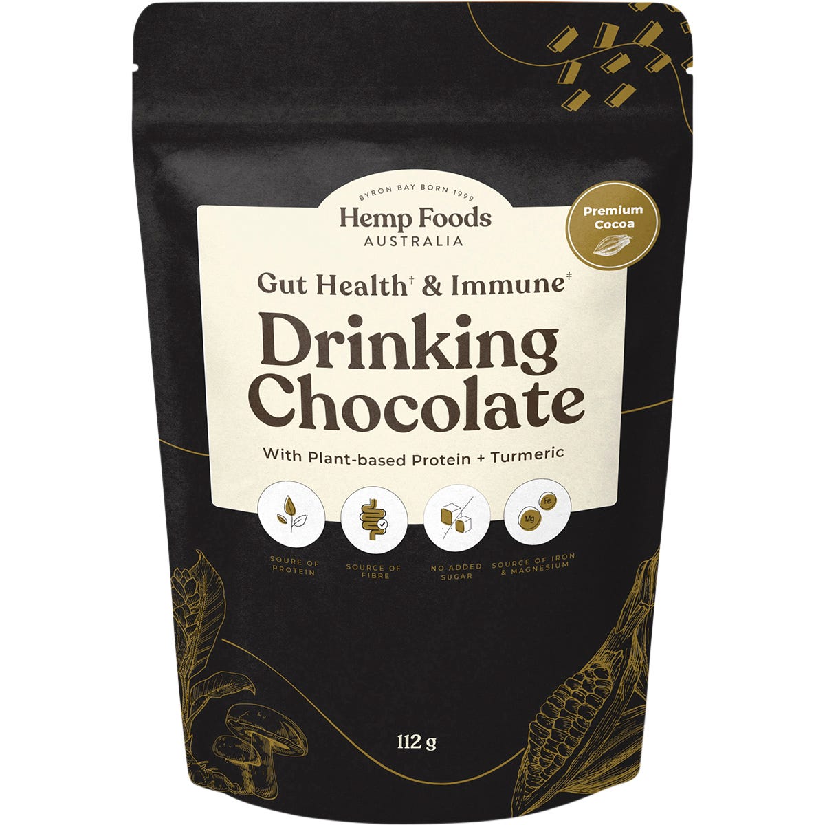 Hemp Foods Australia Drinking Chocolate Gut Health & Immune 112g Payless 4 Organics