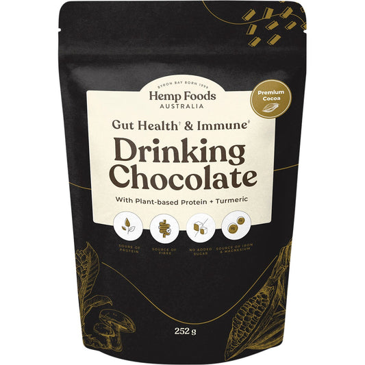Hemp Foods Australia Drinking Chocolate Gut Health & Immune 252g Payless 4 Organics