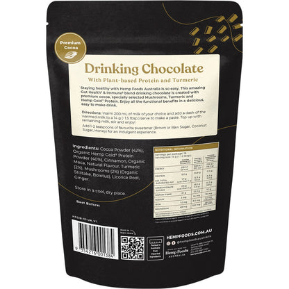 Hemp Foods Australia Drinking Chocolate Gut Health & Immune 252g Payless 4 Organics