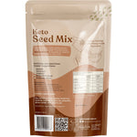 Hemp Foods Australia Keto Seed Mix 180g bag featuring a blend of walnuts, pecans, and coconut flakes.