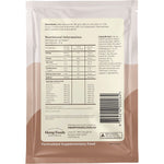 Back of a Hemp Foods Australia Organic Chocolate Hemp Protein sachet with nutrition facts and ingredients.