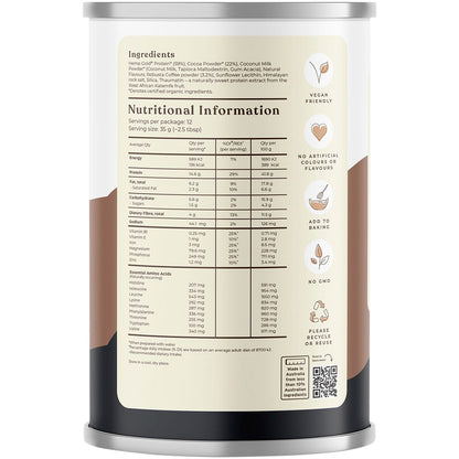 Hemp Foods Australia Organic Hemp Protein Shake Chocolate Espresso 420g Payless 4 Organics