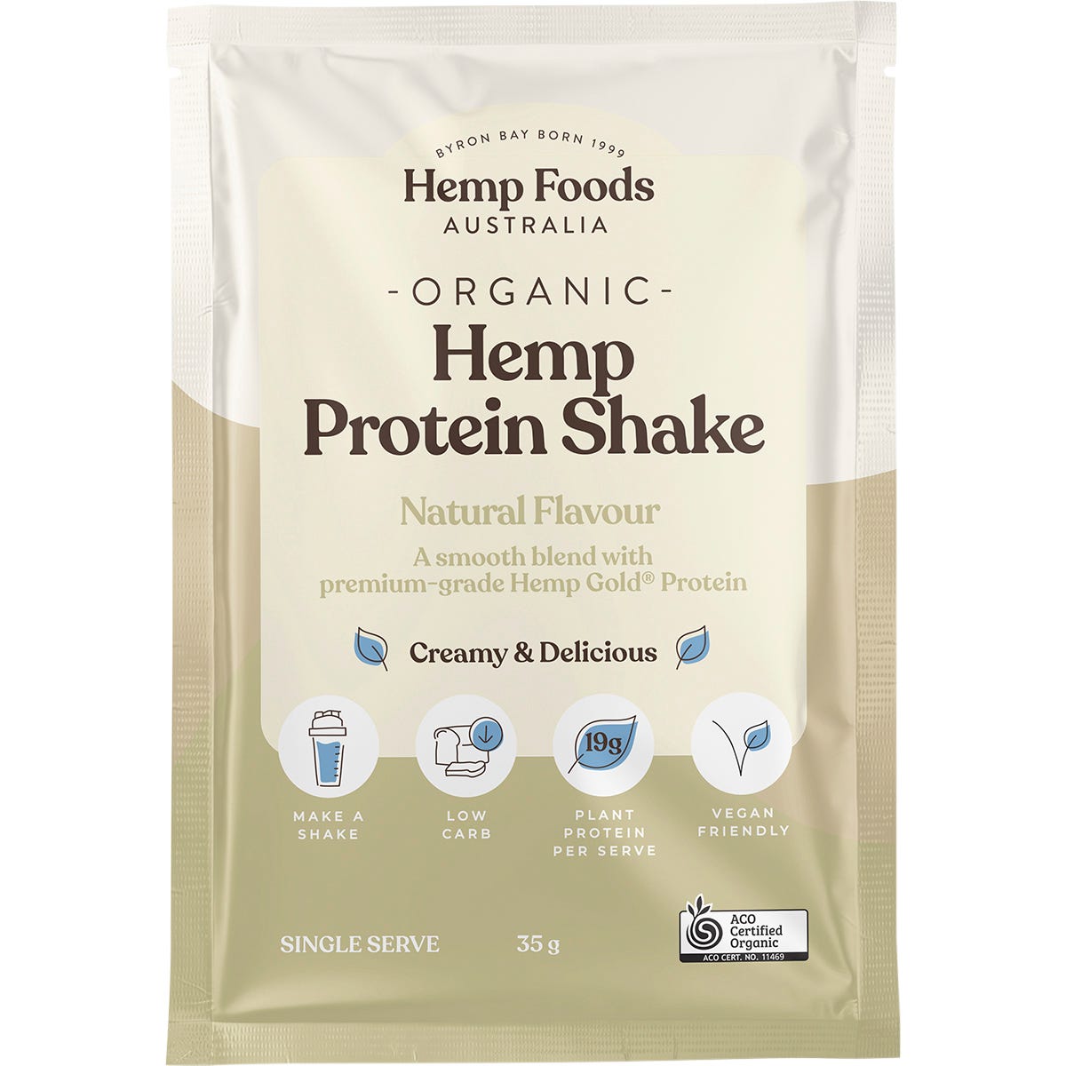 Hemp Foods Australia Organic Hemp Protein Shake Natural 35g (Pack of 7) Payless 4 Organics