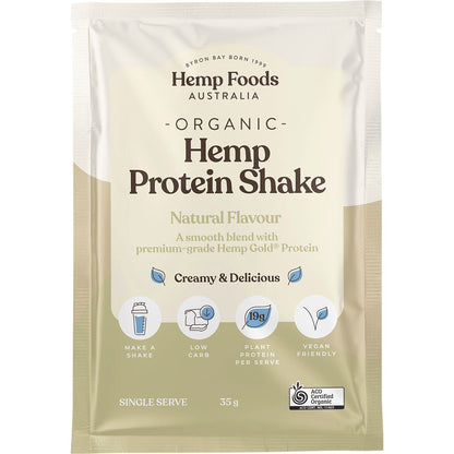 Hemp Foods Australia Organic Hemp Protein Shake Natural 35g (Pack of 7) Payless 4 Organics