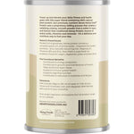 Side view of a 420g tub of Hemp Foods Australia Organic Natural Hemp Protein Shake with product benefits on the label.