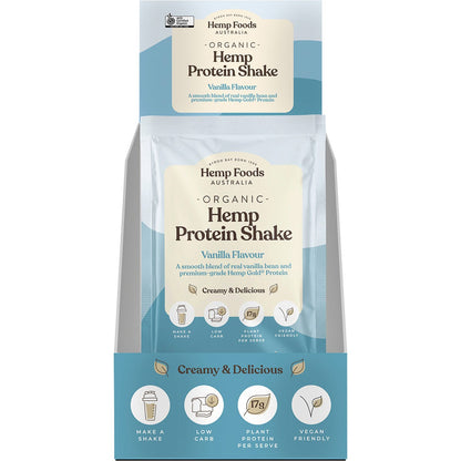 Hemp Foods Australia Organic Hemp Protein Shake Vanilla 35g (Pack of 7) Payless 4 Organics