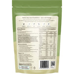 Hemp Foods Australia 1kg bag of organic hulled hemp seeds showing the back of the packaging.