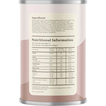 Side view of a 240g tub of Hemp Foods Australia Plant Based Collagen+ Berry showing product benefits and a barcode.