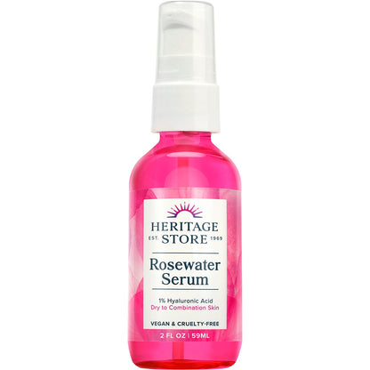 Heritage Store Rosewater Serum 1% Hyaluronic Dry to Combination Skin 59ml Payless 4 Organics