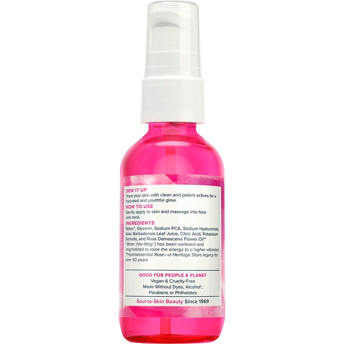 Heritage Store Rosewater Serum 1% Hyaluronic Dry to Combination Skin 59ml Payless 4 Organics