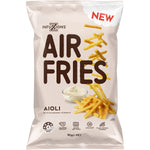 90g bag of Infuzions Air Fries Aioli, light and crunchy plant-based snacks made from Australian yellow split peas.
