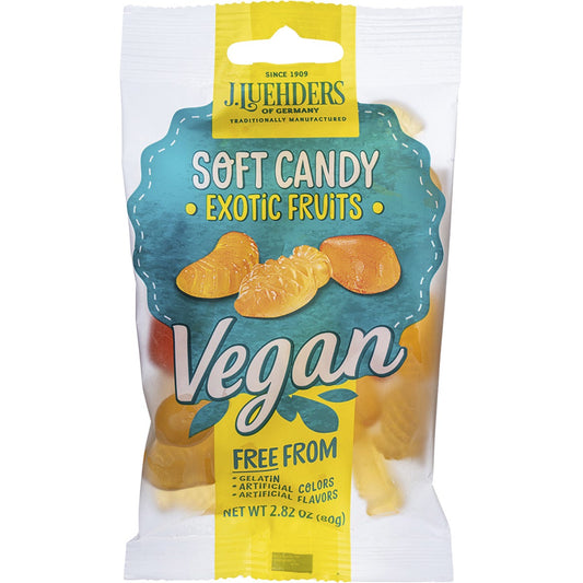 J.Luehders Soft Vegan Candy Exotic Fruits 80g (Pack of 10) Payless 4 Organics