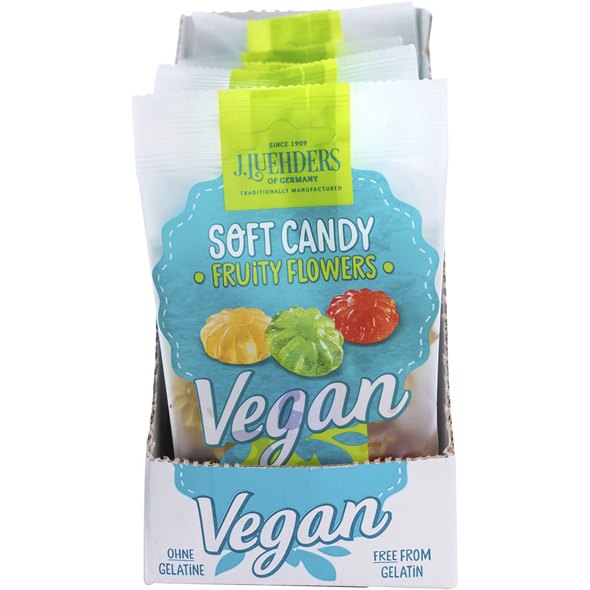J.Luehders Soft Vegan Candy Fruity Flowers 80g (Pack of 10) Payless 4 Organics