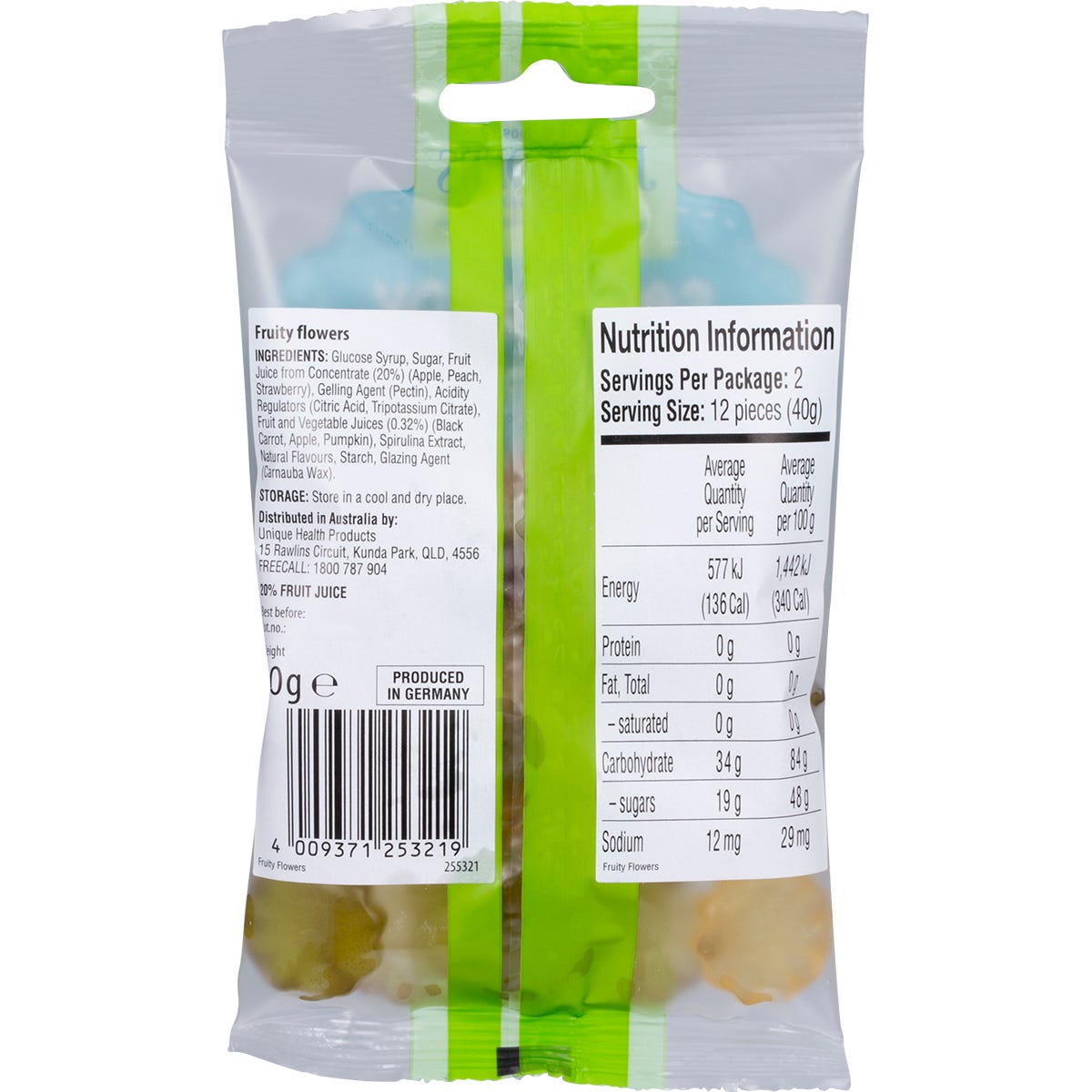 J.Luehders Soft Vegan Candy Fruity Flowers 80g (Pack of 10) Payless 4 Organics