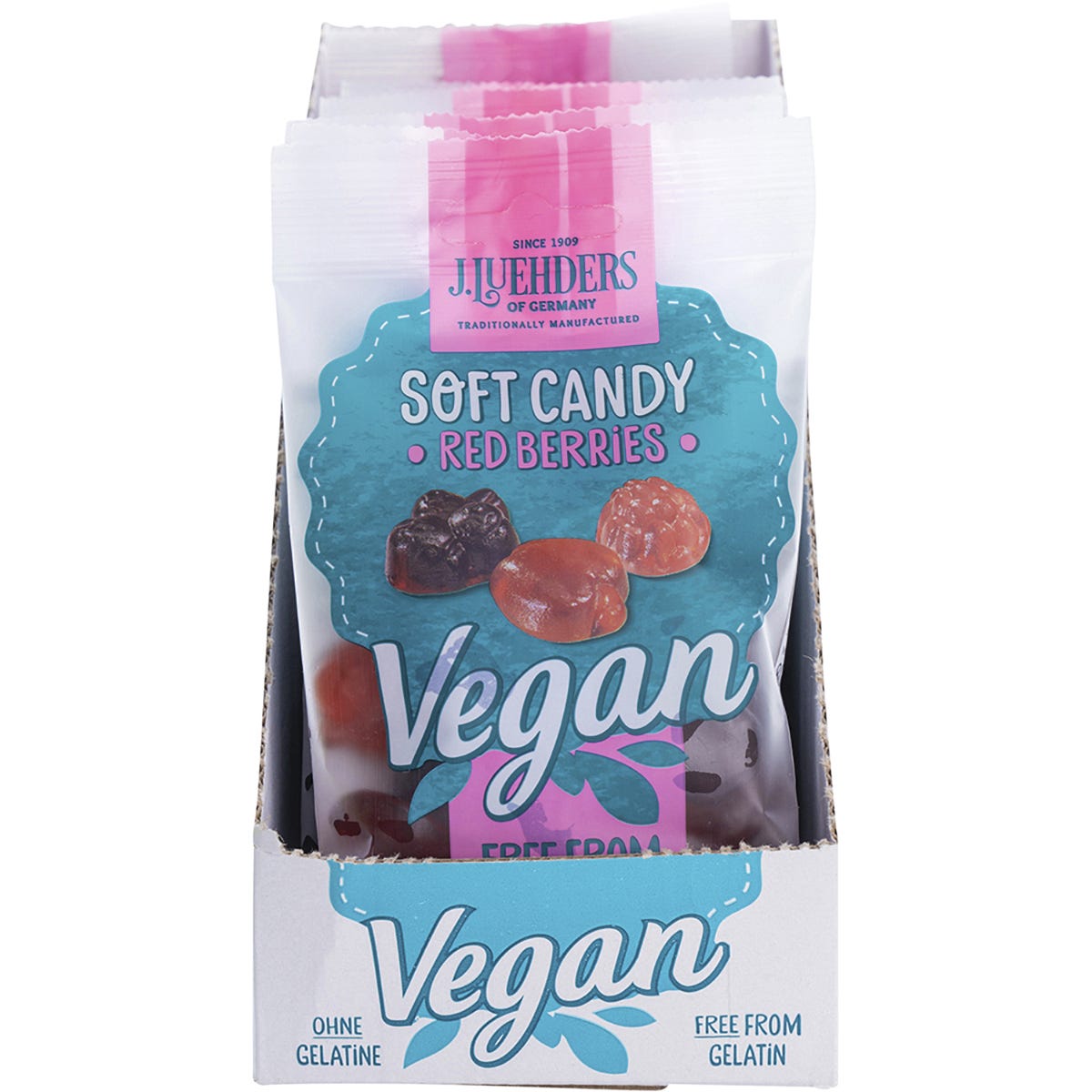 J.Luehders Soft Vegan Candy Red Berries 80g (Pack of 10) Payless 4 Organics