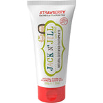 Six 200g tubes of Jack N' Jill strawberry kids' toothpaste with organic ingredients and a flip-top cap.