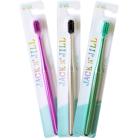 Jack N' Jill Toothbrush Kids & Adults Chrome Soft x8