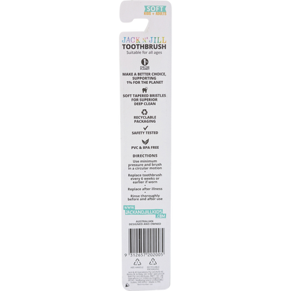 Jack N' Jill Toothbrush Kids & Adults Chrome Soft x8