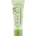 Jack N' Jill 50g kids' toothpaste tube in organic Apple flavor with a white and green design on a white background.