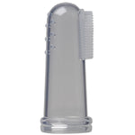 Single Jack N' Jill clear silicone finger brush with soft bristles for baby oral care.