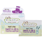 Jack N' Jill 8-pack of Baby Gum and Tooth Wipes with 25 individually wrapped natural cotton wipes in each box.