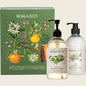 Koala Eco natural hand wash and lotion with botanical design on a green box.