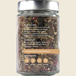 Back of Kintra Blends Gentle Digest tea canister showing ingredients and nutritional information on a white background.