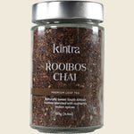 125g tub of Kintra Blends Rooibos Chai Granular tea featuring a red and brown label on a white background.