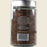 Back of a Kintra Blends Rooibos Chai 125g tub showing ingredients, nutritional information, and brewing instructions.
