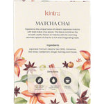 Back of Kintra Foods Matcha Chai Tea box showing ingredients, brewing instructions, and nutritional information.