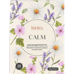 Kintra Foods Herbal Tea Bags Calm and Relax 25 Pack box featuring chamomile and floral illustrations.