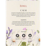 Back of Kintra Foods Calm & Relax tea box showing ingredients and benefits on a white background.
