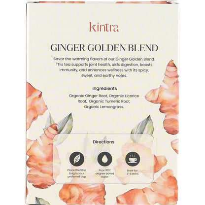 Kintra Foods Herbal Tea Bags Ginger Golden Blend 25 Pack