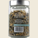 Back of Kintra Blends Energise 50g loose leaf tea bag showing ingredients, brewing instructions, and product details.