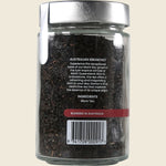 Back of Kintra English Breakfast 100g tea jar showing ingredients and brewing instructions on a white label.