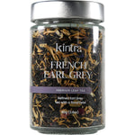 80g jar of Kintra French Earl Grey loose leaf tea with organic black tea, rose, cornflower, and calendula petals.