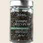 100g canister of Kintra Blends Jasmine Green with Pear loose leaf tea featuring white and green botanical illustrations.