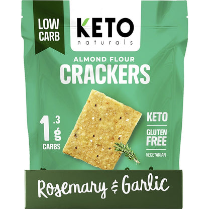 Keto Naturals Almond Flour Crackers Rosemary & Garlic 64g (Pack of 8) Payless 4 Organics