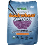 King Soba Organic Buckwheat Ramen Noodles 280g pack showing four circular dried noodle cakes.