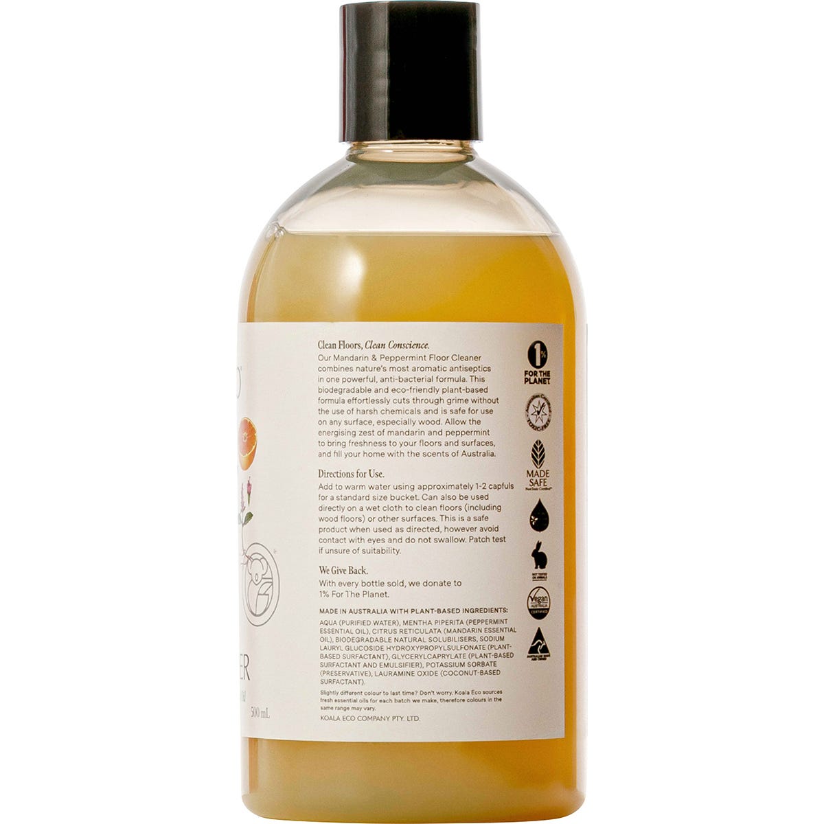 Koala Eco Floor Cleaner Mandarin & Peppermint 500ml Payless 4 Organics