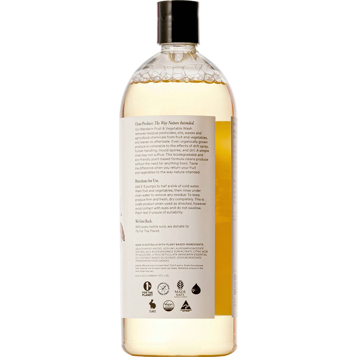 Koala Eco Fruit & Vegetable Wash Mandarin 1L Payless 4 Organics