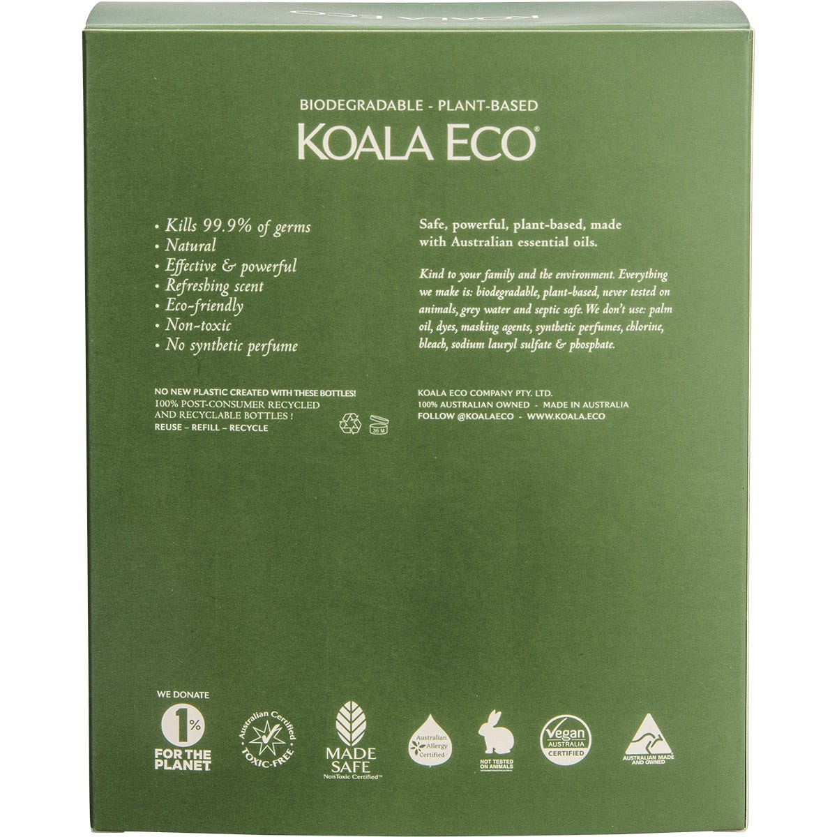 Koala Eco Lemon Scented Eucalyptus and Rosemary hand wash and body lotion bottles in a floral gift box.