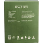Back of the Koala Eco gift box with directions for use and ingredients on a white background.