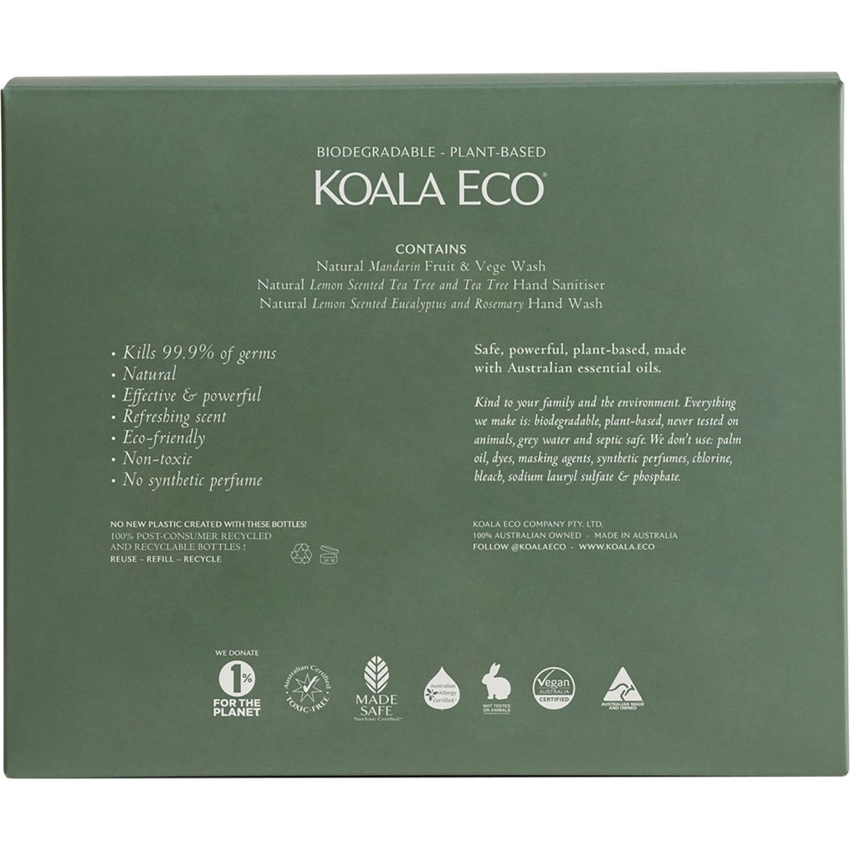 Koala Eco Gift Pack Hand Wash, Laundry Wash & Dish Soap 3 Pack Payless 4 Organics