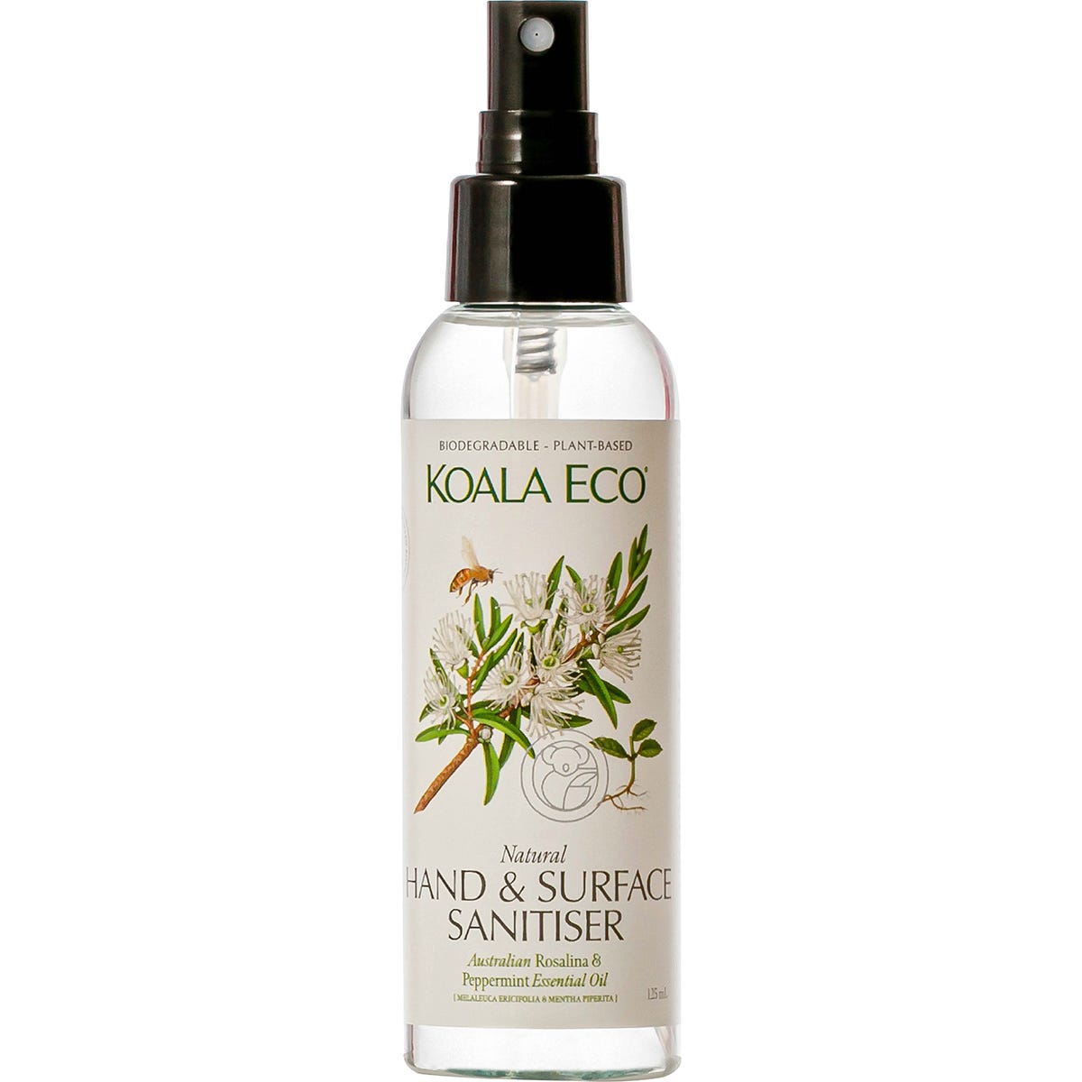 Koala Eco Natural Hand & Surface Sanitiser Rosalina & Peppermint 125ml Payless 4 Organics