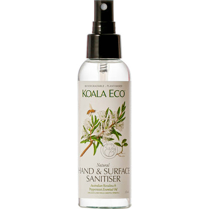 Koala Eco Natural Hand & Surface Sanitiser Rosalina & Peppermint 125ml Payless 4 Organics